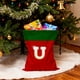 thumbnail image 5 of Bolsa de regalo navideña con cordón, 26 letras, poliéster rojo, 30 x 38 cm | Bolsa reutilizable para dulces navideños, pequeña bolsa para envolver regalos, organizador de decoración festiva, 5 of 6