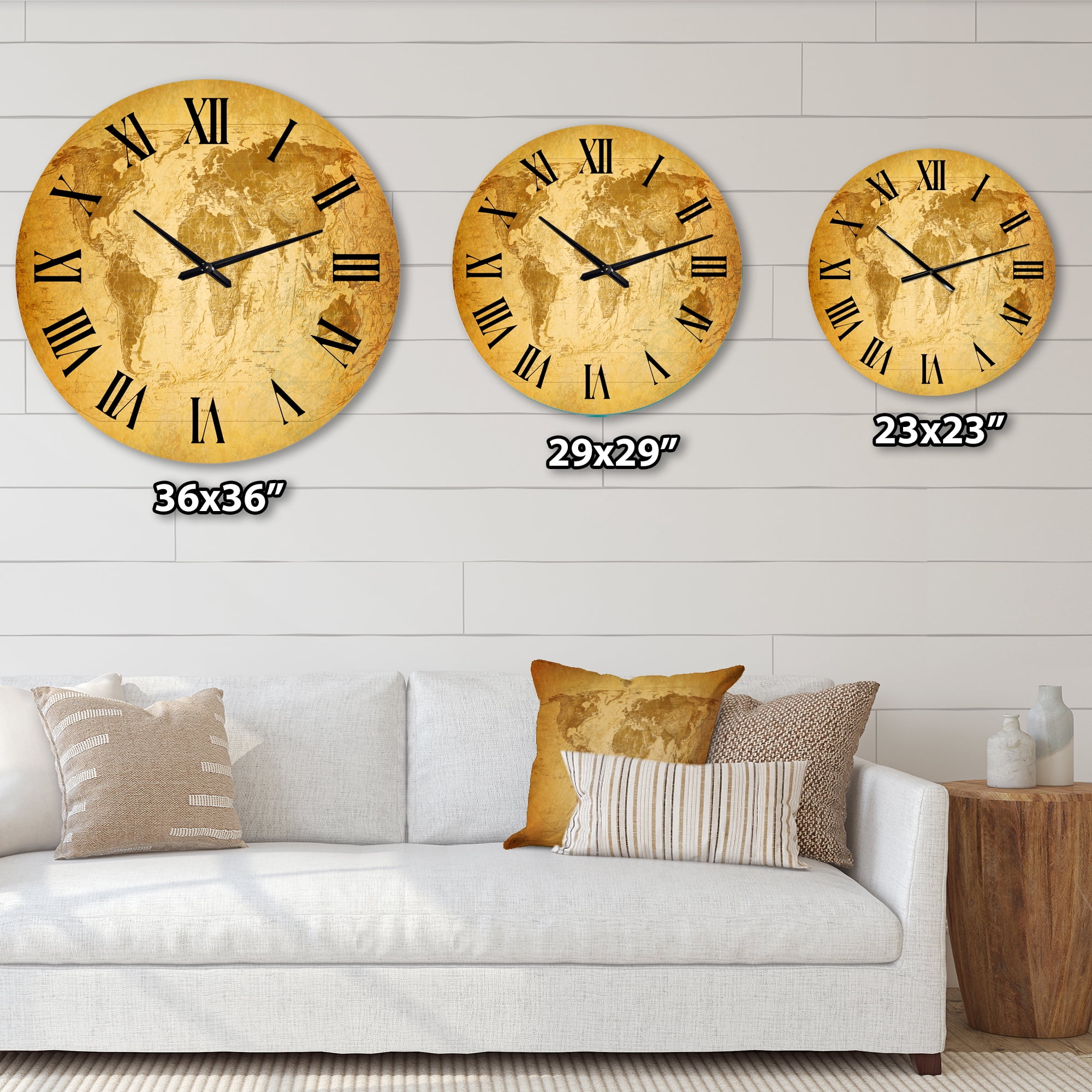 Designart 1 in Vintage Wall Clock