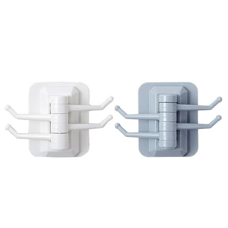 

Four-Connected Rotating Hook Wall Rack Without Punching Strong Sticky Hook Bathroom Products TANGNADE