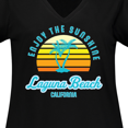 thumbnail image 4 of Inktastic Summer Enjoy the Sunshine Laguna Beach California in Blue Women's Plus Size V-Neck T-Shirt, 4 of 5