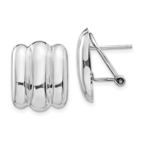 Primal Gold 14 Karat White Gold Polished Fancy Omega Back Post Earrings