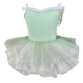 thumbnail image 2 of XDZJLR Girls Rompers Kids Summer Solid Color Suspender Dance Training Dress Children's Performance Puffy Dress Outfit Mint Green 5-6 Years, 2 of 5