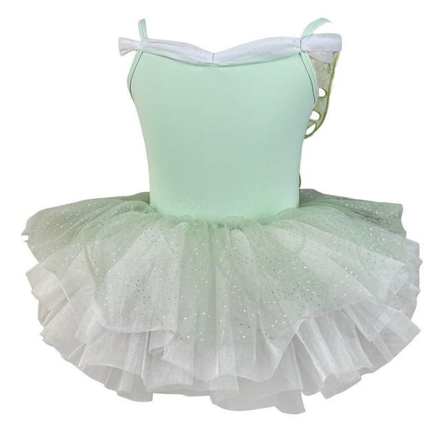 YOUSNH Kids Girls Summer Butterfly Solid Color Suspender Jumpsuit Dance Training Dress Children's Performance Puffy Dress Toddler Girls Jumpsuits & Rompers Mint Green 3-4 Years