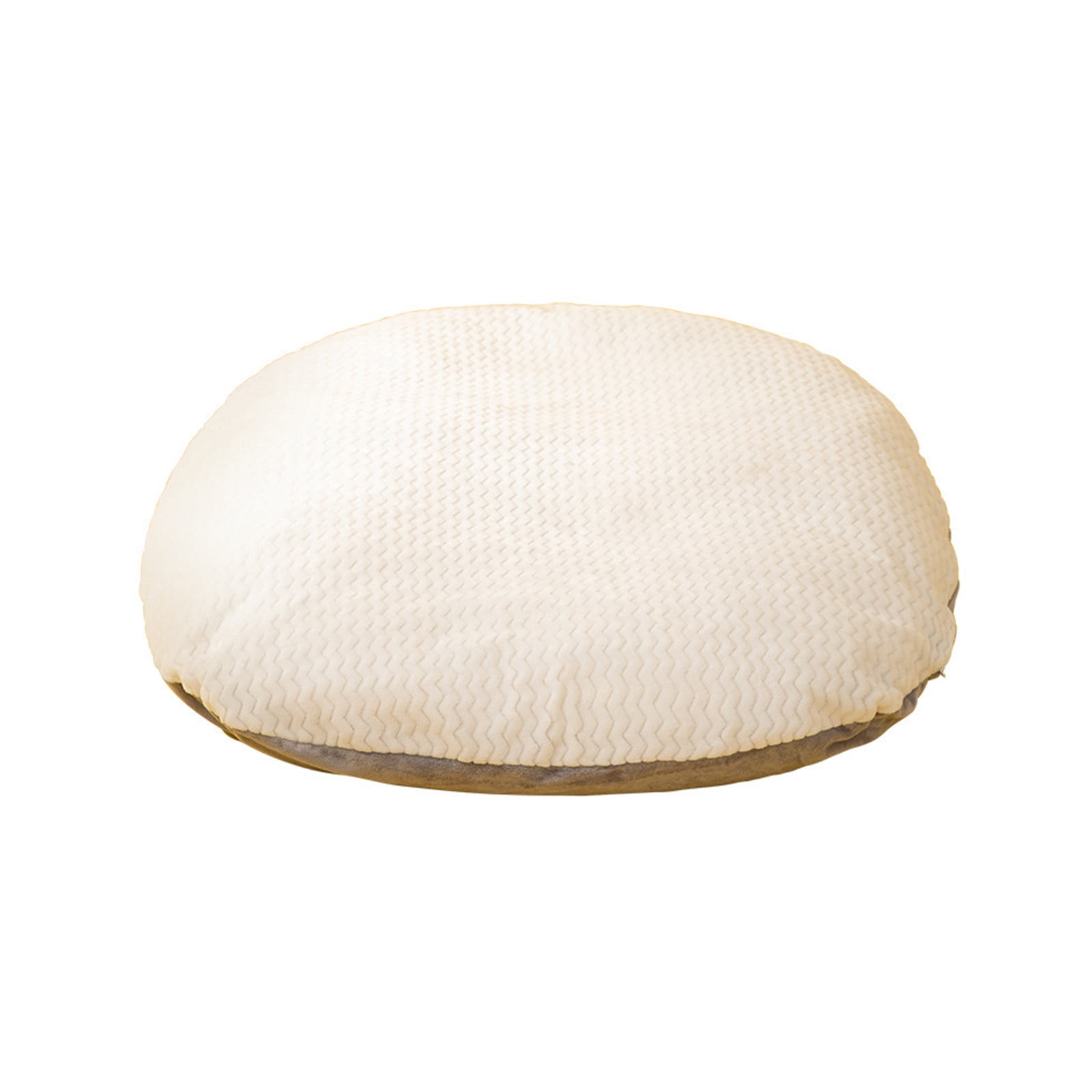 Round Orthopedic Dog Bed Mat, 29.53x23.62x4.33in Detachable Washable Plush Pet Cushion with Non-Slip Bottom, All Season Warm Dog Kennel Mat for Medium Dogs & Cats