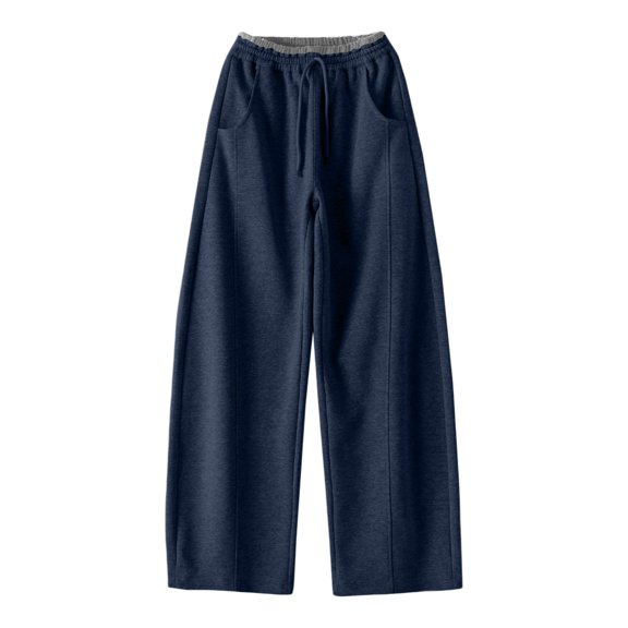 EnJoCho Girls Sweatpants Wide Leg Elastic High Waist Loose Straight Soft Trousers Relaxed Fit Bottoms For Kids Spring Fall Daily Streetwear School Active Wear