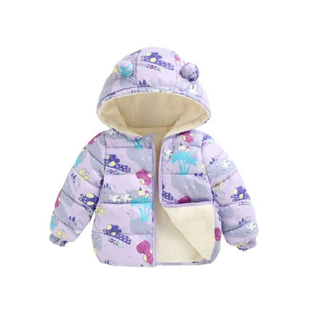 

koaiezne Winter Down Coats Kids Baby Boys Girls Cute Printed Light Padded Jacket Bear Hooded Outerwear Girls All Weather Coat Bunny Coat Baby Girl