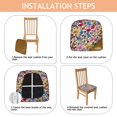 thumbnail image 4 of Pioneer Flower Seat Covers for Dining Room Chairs Set Of 6,Stretch Printed Washable Chair Seat Cover with Elastic Ties and Button,Removable Waterproof Couch Cushion Covers, 4 of 6