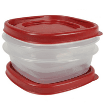 Easy Find Lids Food Storage Containers, 1.25 Cup, Racer Red, 4-Piece Set