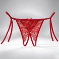 thumbnail image 3 of Iyufng Women's Tie Side Lace Open Crotch Thong Panties Adjustable String Cheeky Low Rise Lingerie Underwear, 3 of 5