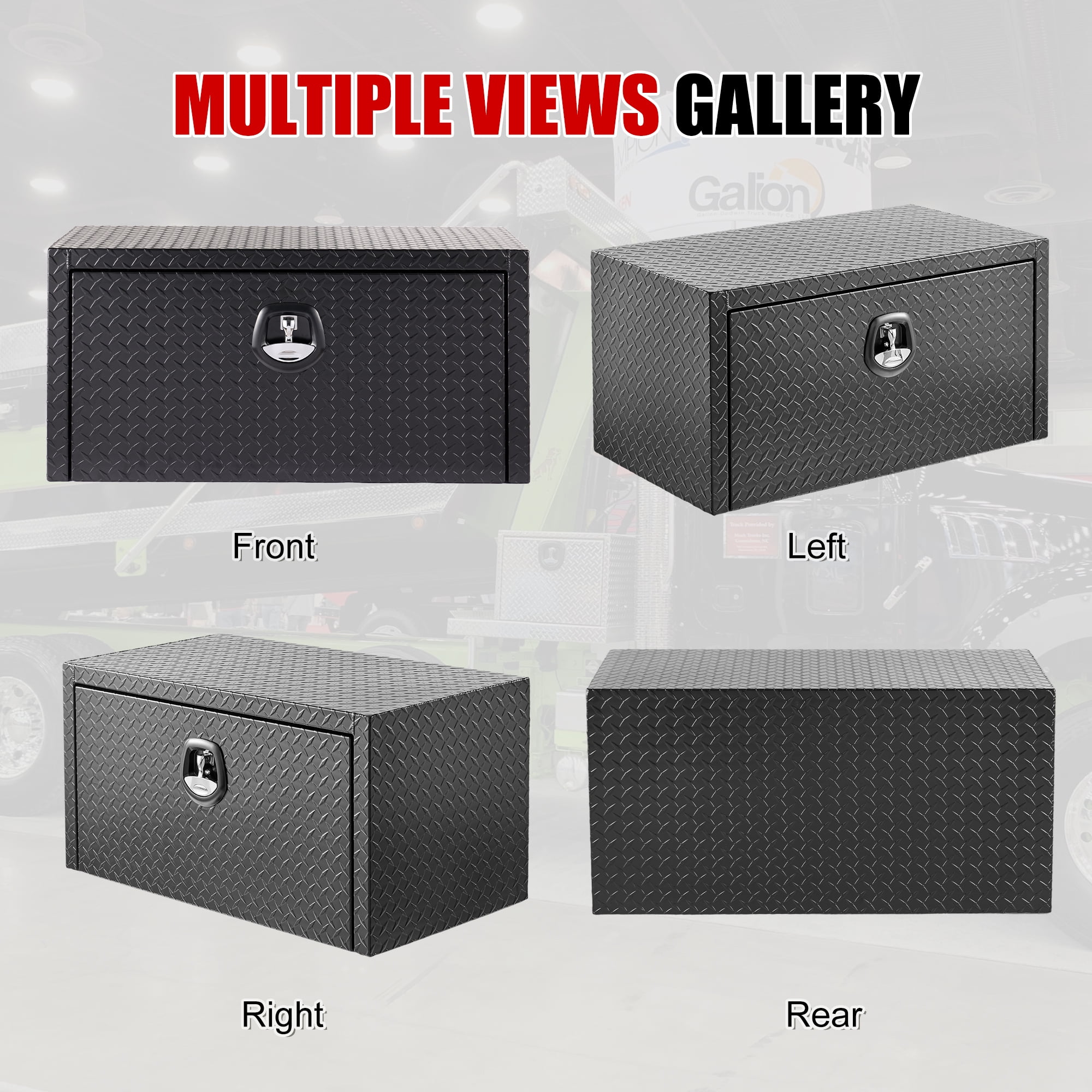 Jopath Aluminum Underbody Truck Tool Box Heavy Duty Underbed Toolbox Tool Storage Organizer Chest With Lock And Keys, Waterproof Trailer Box, For Pickup Truck Atv Rv Trailer 36 Inch