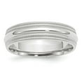 thumbnail image 1 of Solid 10k White Gold 6mm Double Milgrain Comfort Fit Wedding Band Ring Size 7, 1 of 4