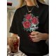 thumbnail image 1 of Vintage-Inspired Geometric Print T-Shirt for Women - Casual Crew Neck, Short Sleeve, Polyester Blend, Machine Washable - Perfect for Summer, 1 of 6