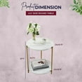 thumbnail image 2 of vhibuon - Side End Table with Black Faux Marble Storage Shelves &amp; Gold Metal Frame  Nightstand for Bedroom  Living Room  or Modern Accent Table, 2 of 9