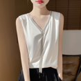thumbnail image 4 of Uaswgudfs Sleeveless V-Neck Satin Tank Top for Women, Ideal for Formal Occasion Wear White 3XL, 4 of 4