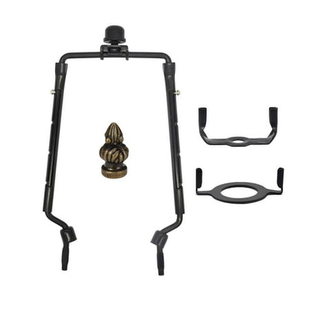Gazechimp Lamp Shade Harp Holder – Adjustable 6” Or 7-10” Detachable Harp With Finial & Saddle For Table/Floor Lamps (Iron, Gold/Black)