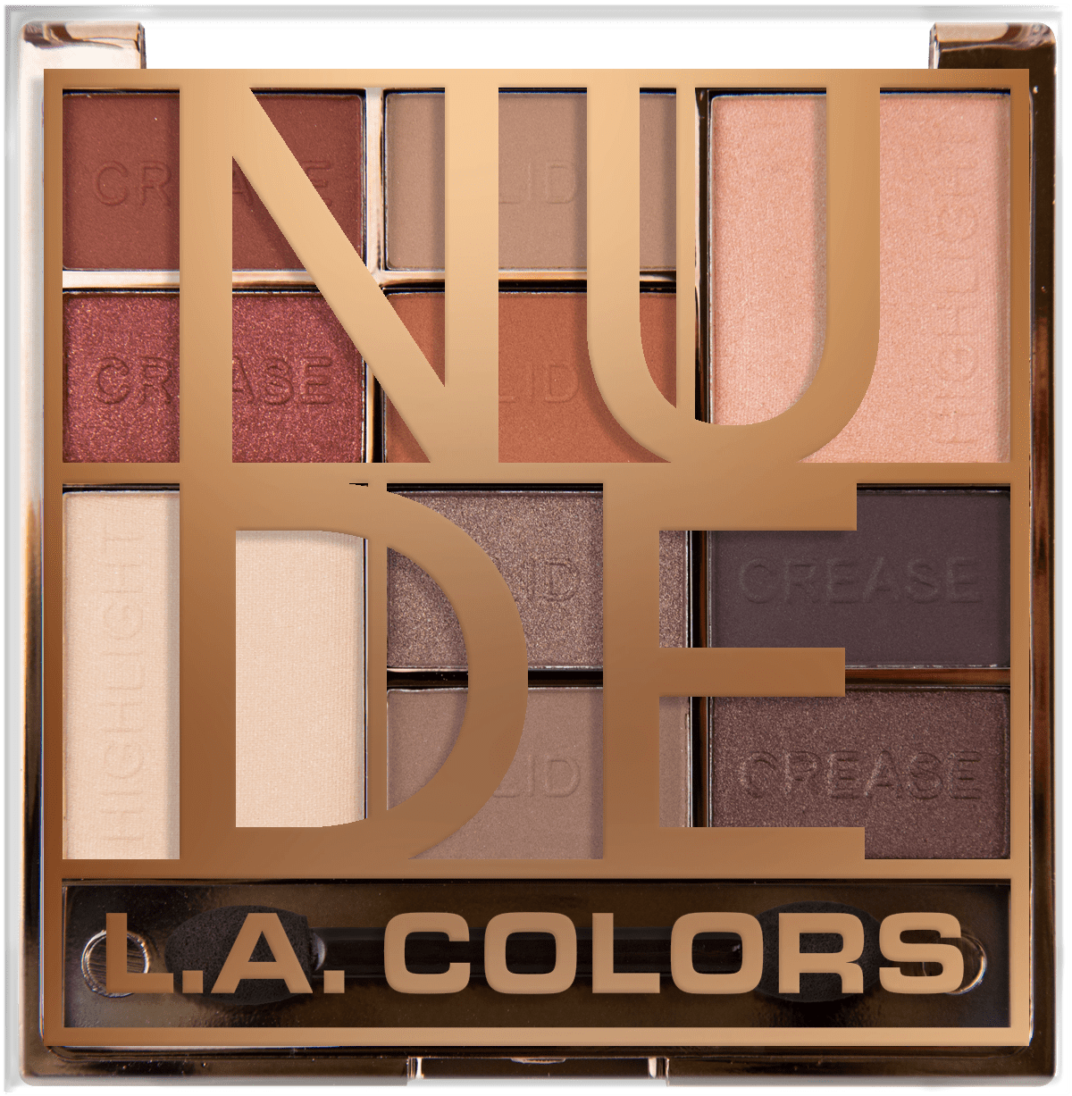 L.A. COLORS Eyeshadow 10 Color Block Palette, Nude, 0.56 fl oz