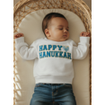 thumbnail image 4 of Spewahor Toddler Boy Girl Hanukkah Sweatshirt Letter Embroidery Long Sleeve Round Neck Pullover Loose Tops, 4 of 9