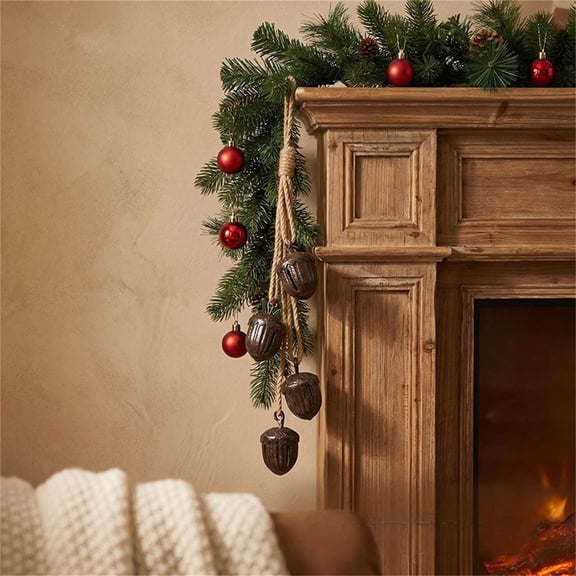 Lilixerw Acorn Bell Hanging Ornament with Jute Rope Rustic Farmhouse Decoration For Fall Thanksgiving Christmas Front Door