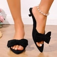 thumbnail image 6 of Gpaecead Women Bowknot Pointed Toe Low Heel Mules Backless Slip-On Elegant Vintage Spring Summer Versatile Shoes,Black, 6 of 8