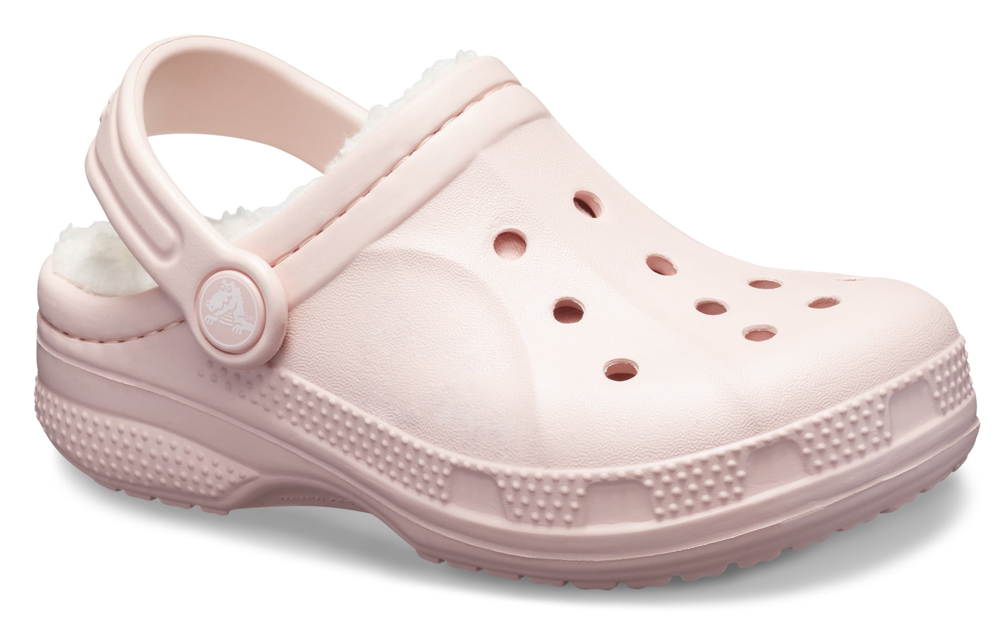 light pink fuzzy crocs