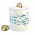 thumbnail image 1 of Saying Piggy Bank, Words with Outsider Fish Against All the Others Inspirational Art, Ceramic Coin Bank Money Box for Cash Saving, 3.6" X 3.2", Orange Blue, by Ambesonne, 1 of 4