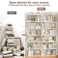 thumbnail image 6 of Homfa Geometric Bookcase Wooden Wood S Shape Storage Display Unit Bookcase Bookshelf 6-tier Storage, 75" H x 27.6" W, White, 6 of 9