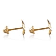 thumbnail image 3 of Aretes de oro 14k GIALLO Broquel Estrella en nudos de oro blanco brillante y oro amarillo mate, 3 of 3
