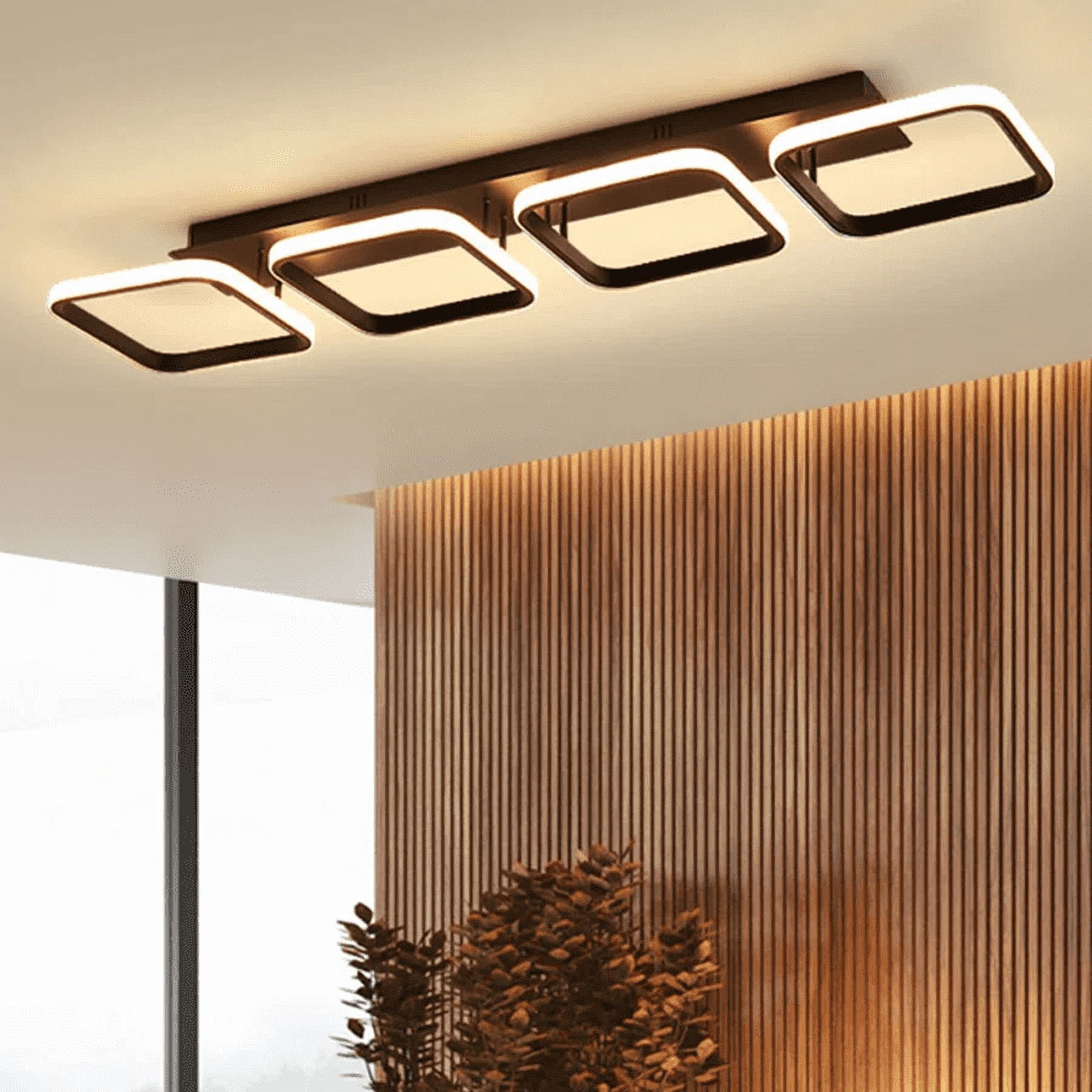 ADISUN Modern Led Ceiling Light 4 Square Flush Mount Lighting Fixture Ceiling Chandelier Lamp for Living Room Bedroom Dining Room Kitchen Porch Hallway, Warm White