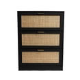 thumbnail image 5 of Loft & Luv Natural Rattan Shoe Cabinet w/ 3 Doors in Black, 5 of 8