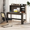 thumbnail image 4 of Costway Computer Desk with Hutch 2 Power Outlets USB & Type-c charging Ports 3 Shelves Gray oak, 4 of 10