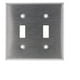 thumbnail image 1 of Placa de pared Leviton de 2 elementos con palanca de acero inoxidable 84009, 1 of 3