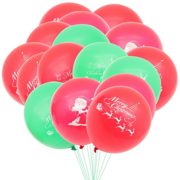 20pcs Globos de látex navideños Colors Surtido Elk impreso en 12 pulgadas Fiesta de fiesta Decoraciones para el hogar