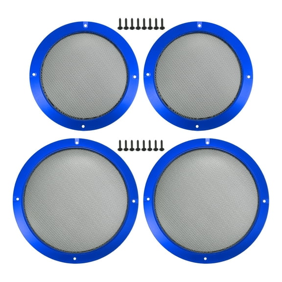 Unique Bargains 4 Set 6.5" 8" Speaker Grills Cover Mesh Round 6.5 inch 8 inch Audio Speaker Subwoofer Iron Blue