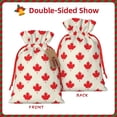 thumbnail image 2 of Rocae Happy Canada Day for Christmas Drawstring Linen Gift Bag with Drawstrings Treat Bag Goody Present Bags for Christmas Party Favor-Small, 2 of 9