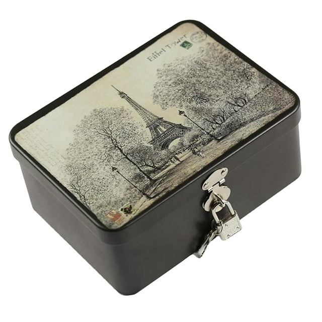 Caja de hojalata Soledad Decorativo Para Joyas 17.5x13x7.5cm