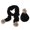 Black, variant on 2Pcs/Set Neck Protection Thickened Warm Hat Scarf Plush Balls Ear Protection Knitted Beanies Scarf Fashion Accessories
