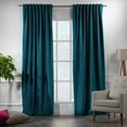 thumbnail image 2 of 3S Brother's Extra Long Solid Luxury Matte Velvet Soft Curtain Celestial Blue Single Panel Hanging Back Tap & Rod Pocket Home Décor 5-25 Feet Custom Made Curtains -Made in Turkey Each(52"x108"), 2 of 7