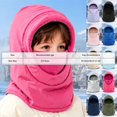 thumbnail image 4 of Hessimy Kids Fleece Balaclava Hood with Adjustable Drawstring,Winter Windproof Face and Neck Cover, 4 of 9