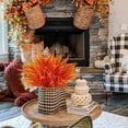 thumbnail image 3 of 8 Bundles Artificial Outdoor Flowers Ferns Plants for Outdoors Faux Plastic Flowers Greenery Shrubs Plants Indoor Outside Hanging Planter Kitchen Home Wedding Office Garden Decor(Purple), 3 of 5