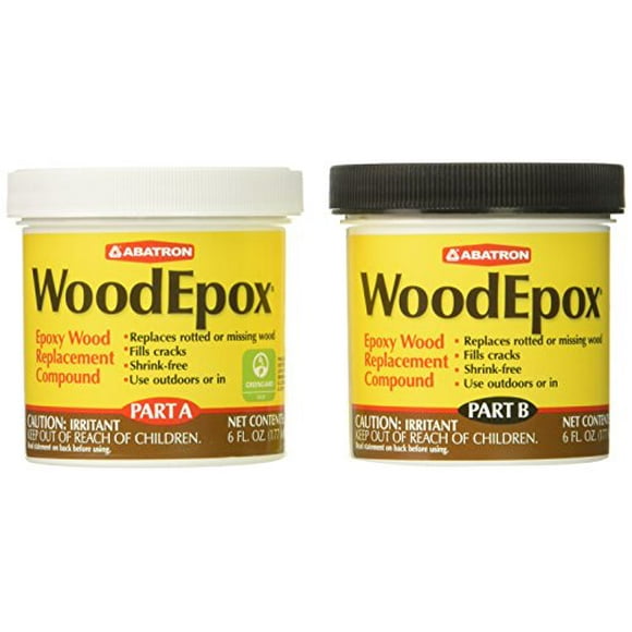 Abatron WoodEpox Epoxy Wood Replacement Compound, 12 oz Kit, Part A & B