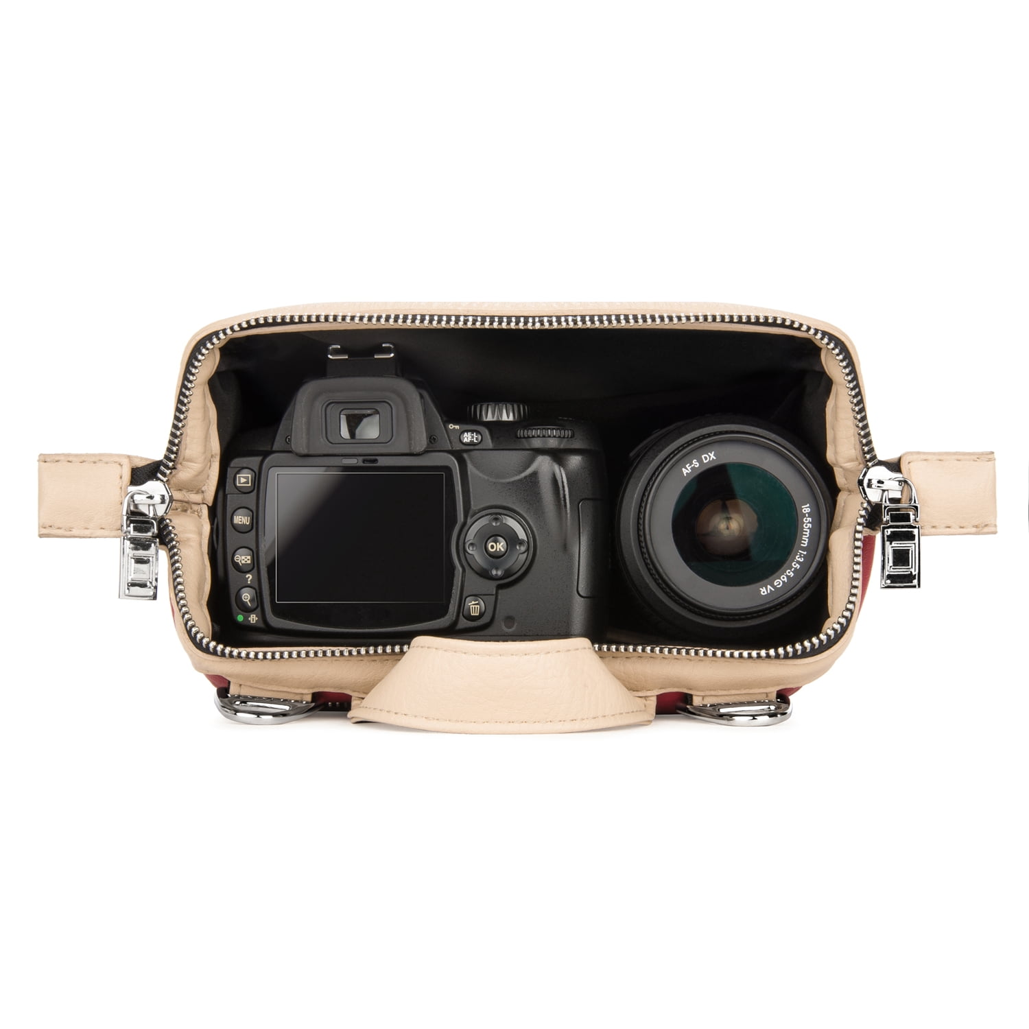 LENCCA Olive Protective Photographer's Travel Satchel Bag with Adjustable Shoulder Strap, Fits up to 7" x 7.75" Cameras