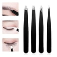 thumbnail image 2 of Juego de pinzas para cejas HUOGUO, 4 piezas, de acero inoxidable profesional, 2 of 5