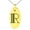 Gold, variant on Stainless Steel Letter R Initial Metro Retro Monogram Engraved Small Oval Charm Pendant Necklace
