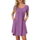 thumbnail image 1 of INSPIRAR CHIC Pijamas de Mujer Primavera Verano con Mangas Cortas y Bolsillos M Gris Púrpura, 1 of 6