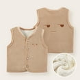 thumbnail image 2 of Staki Kids Vest Kids Vest Girls Puffer Vest Sleeveless Outwear Vest Warm Lightweight Winter Coat with Pocket(Khaki,12-24 Months), 2 of 4