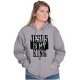 thumbnail image 4 of Jesus is my King Christian Faith Zip Up Hoodie Men's Women's Brisco Brands S, 4 of 6