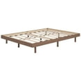 thumbnail image 6 of Full Size Floating Bed, Modern Platform Bed with 9 Rubberwood Legs, Minimalist Bed Frame for Bedroom, Guest Room, Apartment, Headboard Not Included, Walnut, 6 of 9