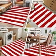 thumbnail image 6 of Red Striped Large Area Rugs for Bedroom Living Room, Soft Non Slip Carpet Bedside Rug, Christmas Farmhouse Red White Stripes Rectangular Floor Cover Kitchen Accent Rug 4'x6' for Dining Room/Office, 6 of 9