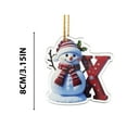 thumbnail image 4 of JeashCHAT 26 Initial Letter Snowman Christmas Ornaments, Acrylic Personalized Christmas Initial Ornaments Cute Winter Snowman Pendant Christmas Tree Hanging Decorations Xmas Gifts, 4 of 4
