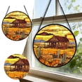 thumbnail image 2 of Stained Glass Window Hanging Ornament for Home and Garden with Colorful Light Display, 2 of 6